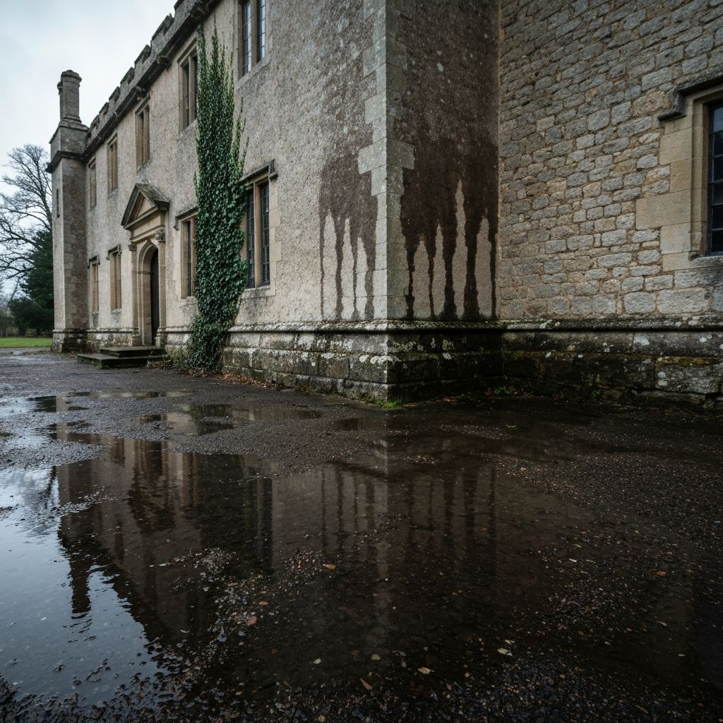 Remontees capillaires sur facade de manoir