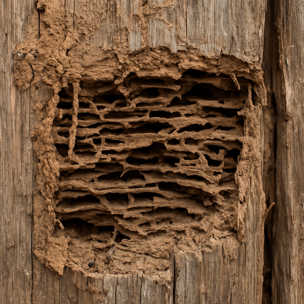 Bois creuse par les termites